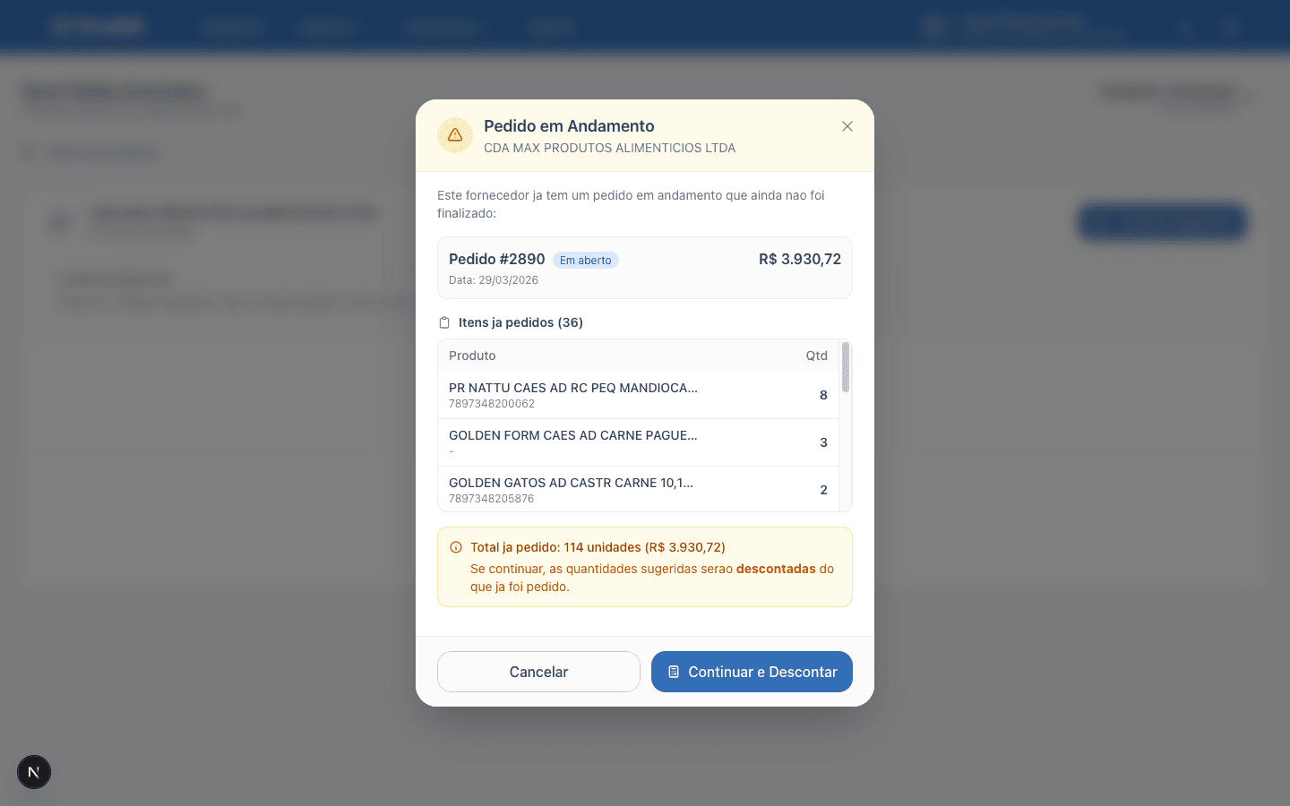 IA detecta pedidos em andamento antes de duplicar